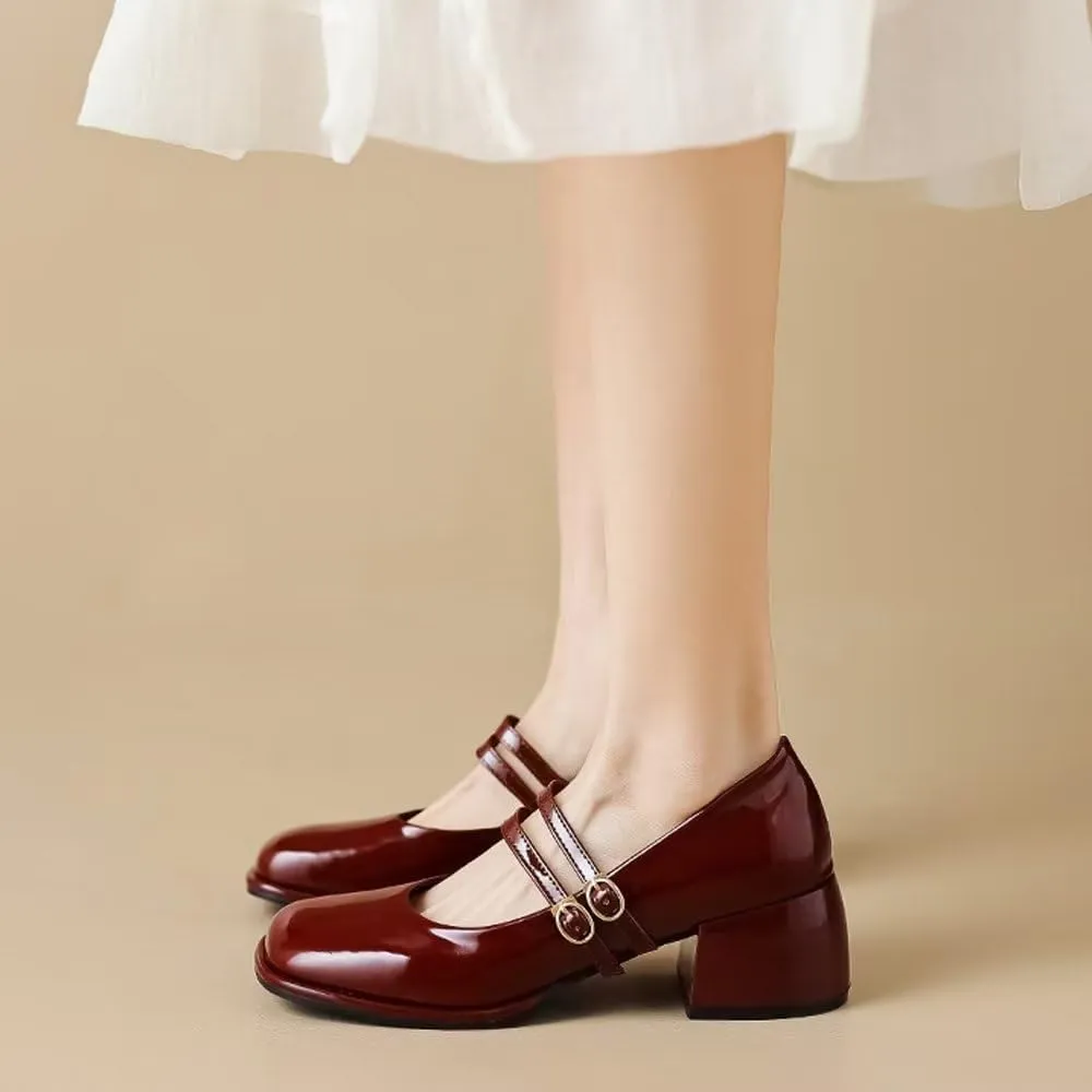 Stunner Women's Chunky Low Block Heel Dress Shoes Mary Janes Heels for Women Comfortable Closed Toe Work Pumps