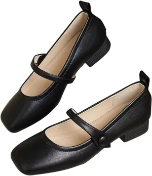 Stunner Women's Chunky Low Block Heel Dress Shoes Mary Janes Heels for Women Comfortable Closed Toe Work Pumps
