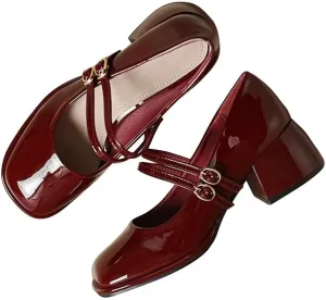 Stunner Women's Chunky Low Block Heel Dress Shoes Mary Janes Heels for Women Comfortable Closed Toe Work Pumps