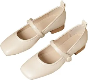 Stunner Women's Chunky Low Block Heel Dress Shoes Mary Janes Heels for Women Comfortable Closed Toe Work Pumps