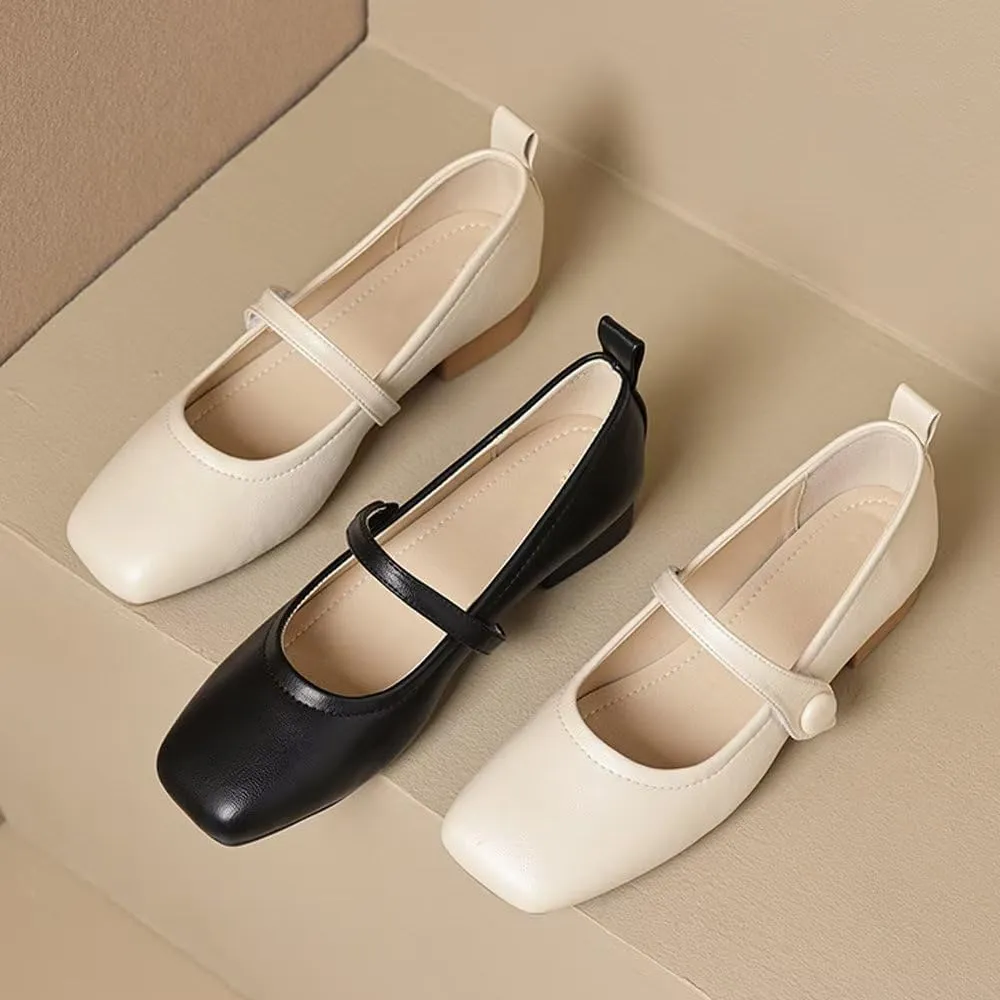 Stunner Women's Chunky Low Block Heel Dress Shoes Mary Janes Heels for Women Comfortable Closed Toe Work Pumps