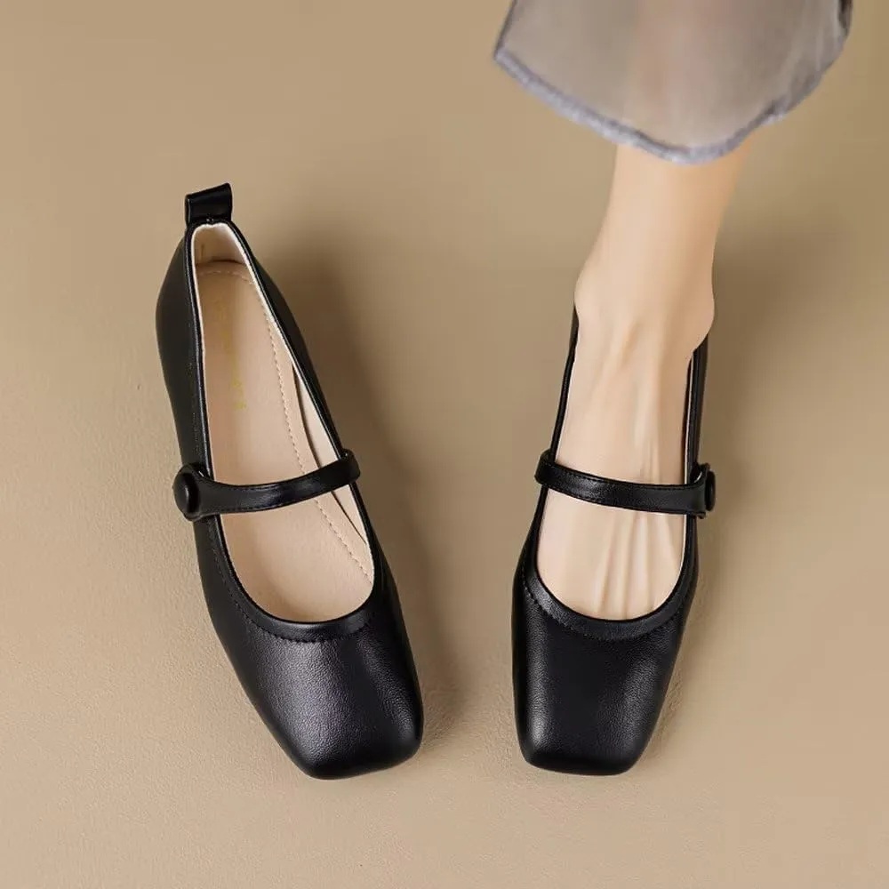 Stunner Women's Chunky Low Block Heel Dress Shoes Mary Janes Heels for Women Comfortable Closed Toe Work Pumps