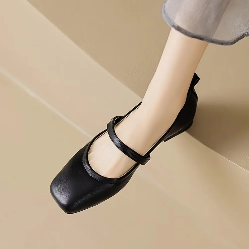 Stunner Women's Chunky Low Block Heel Dress Shoes Mary Janes Heels for Women Comfortable Closed Toe Work Pumps