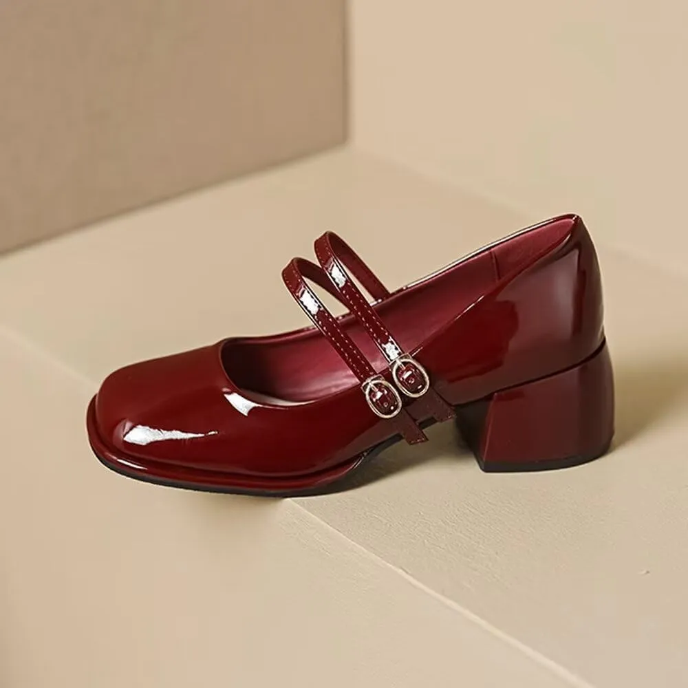 Stunner Women's Chunky Low Block Heel Dress Shoes Mary Janes Heels for Women Comfortable Closed Toe Work Pumps