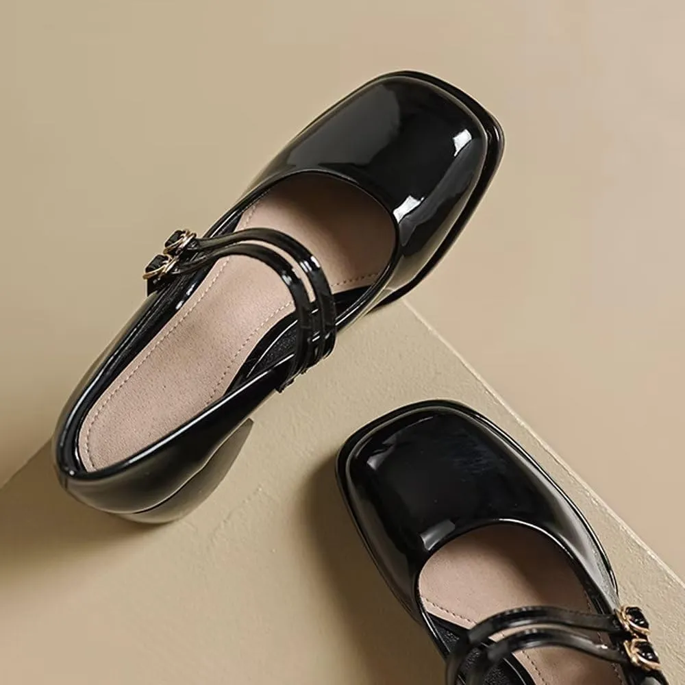 Stunner Women's Chunky Low Block Heel Dress Shoes Mary Janes Heels for Women Comfortable Closed Toe Work Pumps