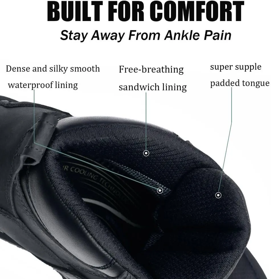 SUREWAY Composite Toe Heavy Duty Waterproof Work Boot, Mens 6" Goodyear Welt Oil/Slip Resistant Dual-Density Comfortable Outsole Leather Construction Industrial Safety Lace Up Work Boots - Brown