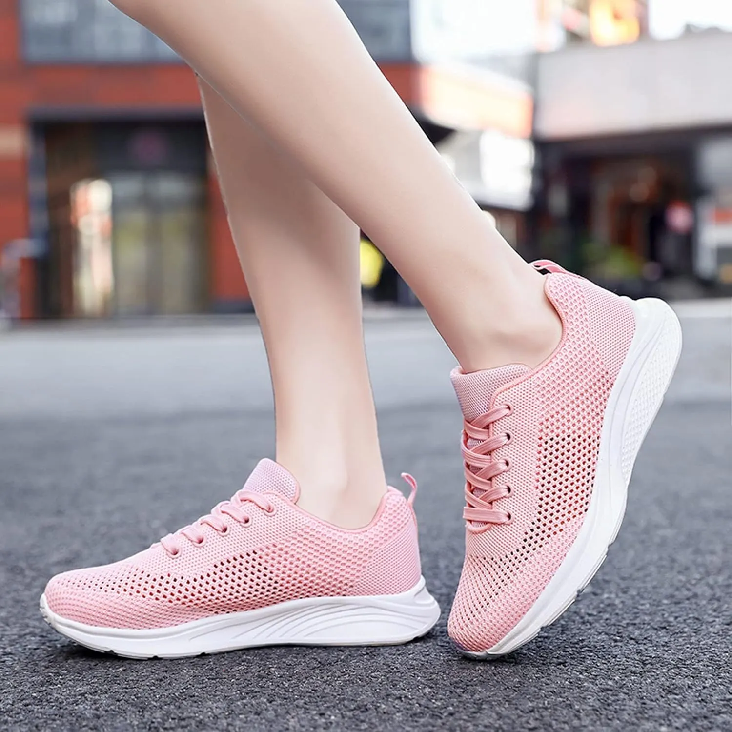 Tennis Shoes Womens Lightweight Comfortable Lace up Mens Tennis Shoes Athletic Casual Shoes Trendy Platform Sneakers White Tennis Shoe Trainers Shoe