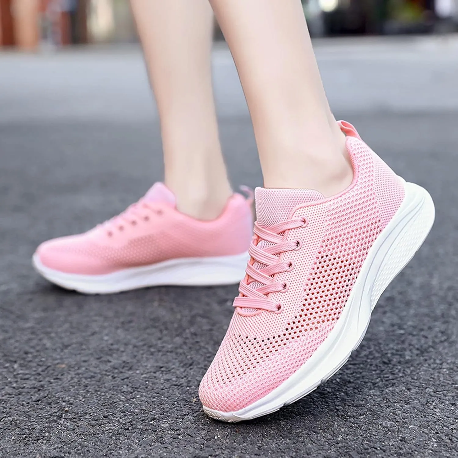 Tennis Shoes Womens Lightweight Comfortable Lace up Mens Tennis Shoes Athletic Casual Shoes Trendy Platform Sneakers White Tennis Shoe Trainers Shoe