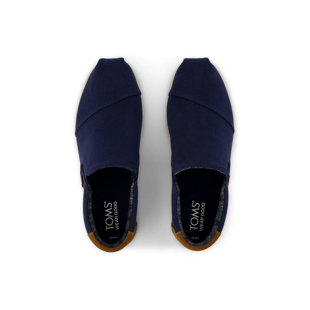 TOMS Men Alp Fwd Mid Vintage Twill Slip On Espadrille - Navy
