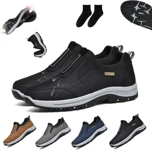 VOODUE Daladder Walking Shoes, Daladder Waterproof Orthopedic Walking Shoes, Men's Comfortable Breathable Orthopedic Slip On Walking Shoes Hiking Shoes(Black,US 10.5)