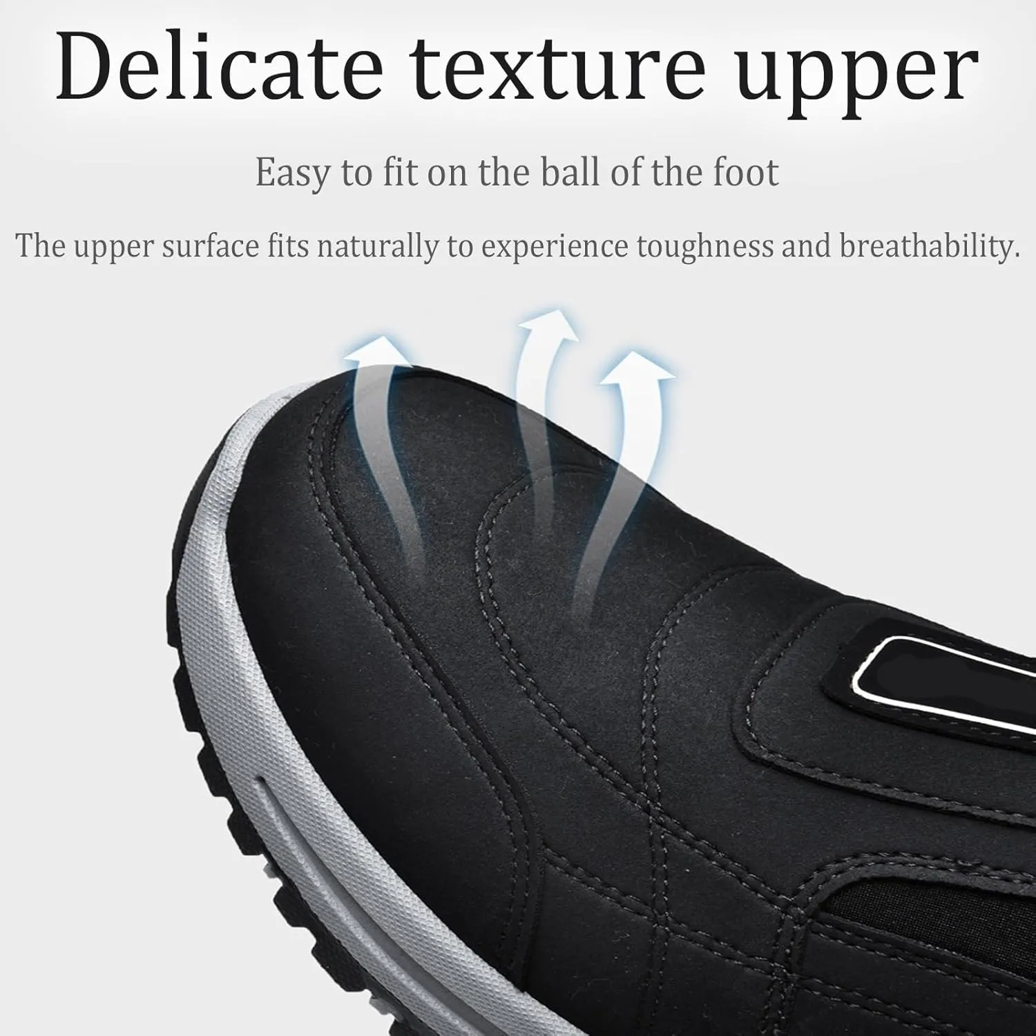 VOODUE Daladder Walking Shoes, Daladder Waterproof Orthopedic Walking Shoes, Men's Comfortable Breathable Orthopedic Slip On Walking Shoes Hiking Shoes(Black,US 10.5)
