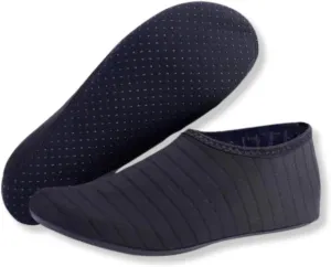 Water Socks - Barefoot Water Shoes with Elastic Collar Design & Non Slip Rubber Sole for Men & Women, Breathable & Foldable Quick Dry Aqua Socks for Beach Swimming & Surfing