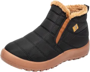 Winter Boots for Women Warm Fur Lined Ankle Booties Waterproof Shoes Slip On Walking Lightweight Outdoor Booties