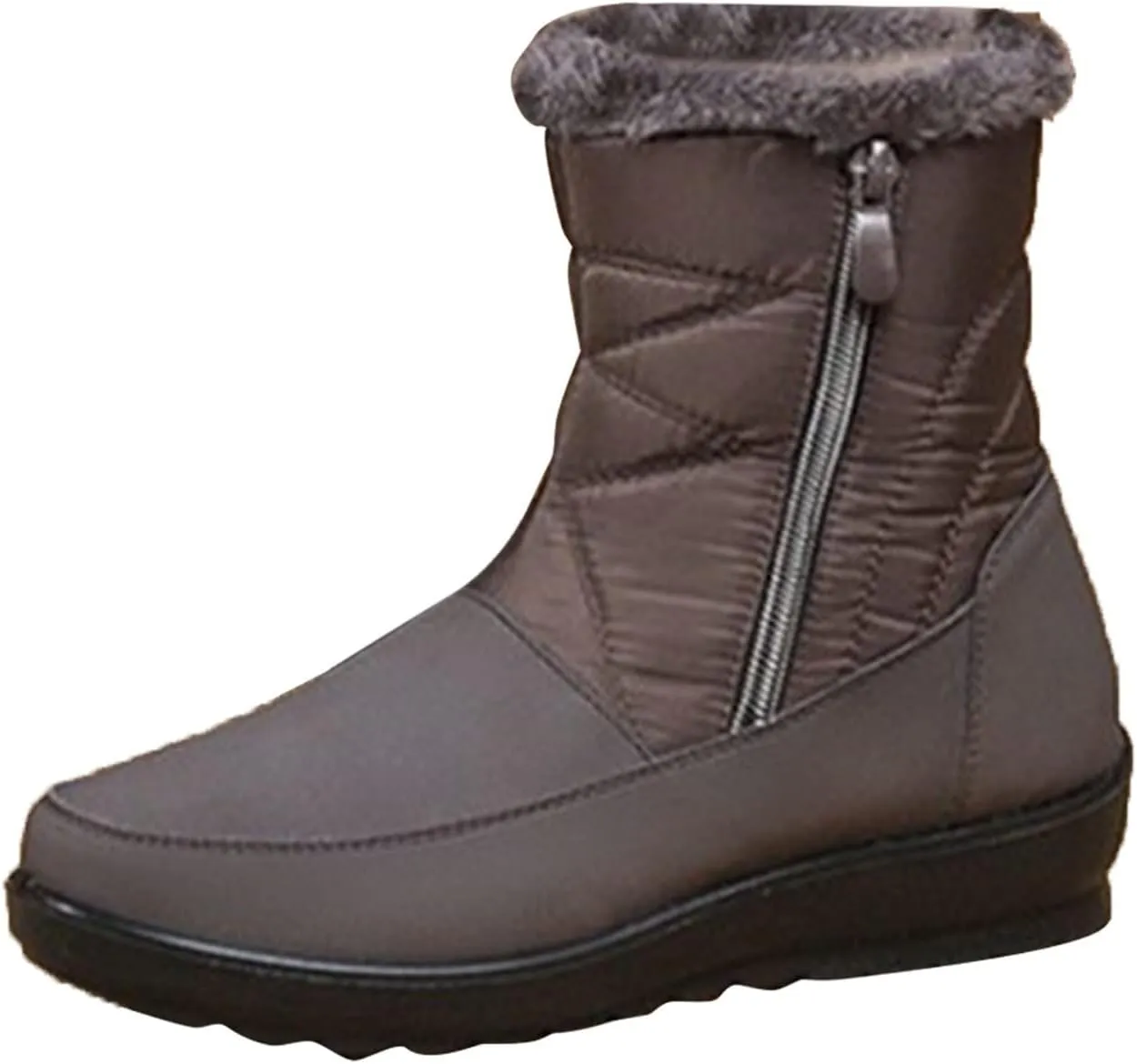 Winter Boots for Women with Fur Lined Warm Slip On Boots Waterproof Booties Comfortable Outdoor Anti Slip Shoes