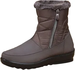 Winter Boots for Women with Fur Lined Warm Slip On Boots Waterproof Booties Comfortable Outdoor Anti Slip Shoes