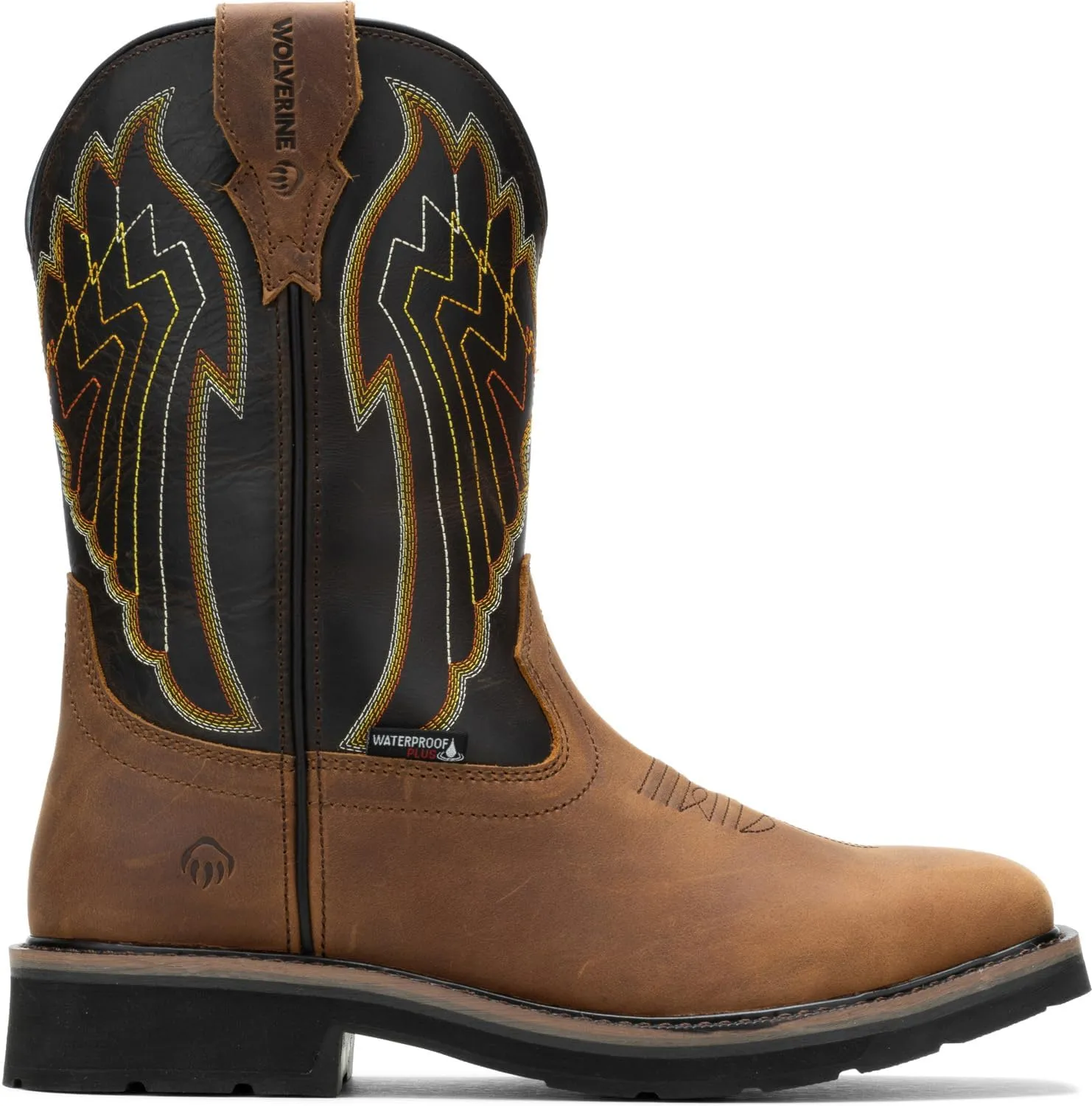 WOLVERINE Rancher Eagle, Men's, Steel Toe, EH, WP, Slip Resistant, Pull On, Wellington, Work Boot