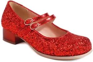 Women Exquisite Mary Jane Pumps Low Block Heels with Bling Sequins