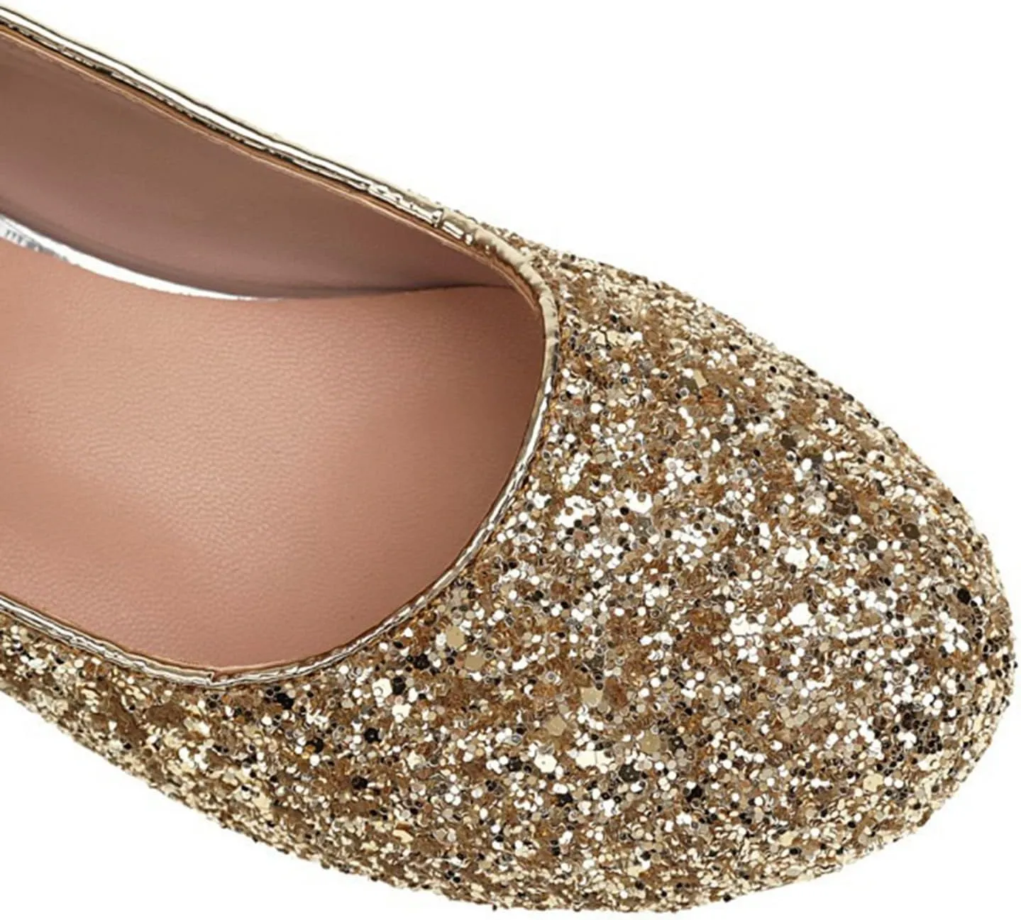 Women Glitter Mary Janes Round Toe Low Heel Pumps Sparkly Sequins Bridal Wedding Party Dress Shoes