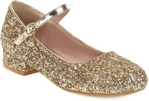 Women Glitter Mary Janes Round Toe Low Heel Pumps Sparkly Sequins Bridal Wedding Party Dress Shoes