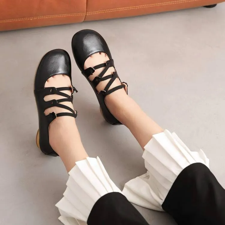 Women Preppy Style Mary Jane Pumps Square Toe Low Block Heels