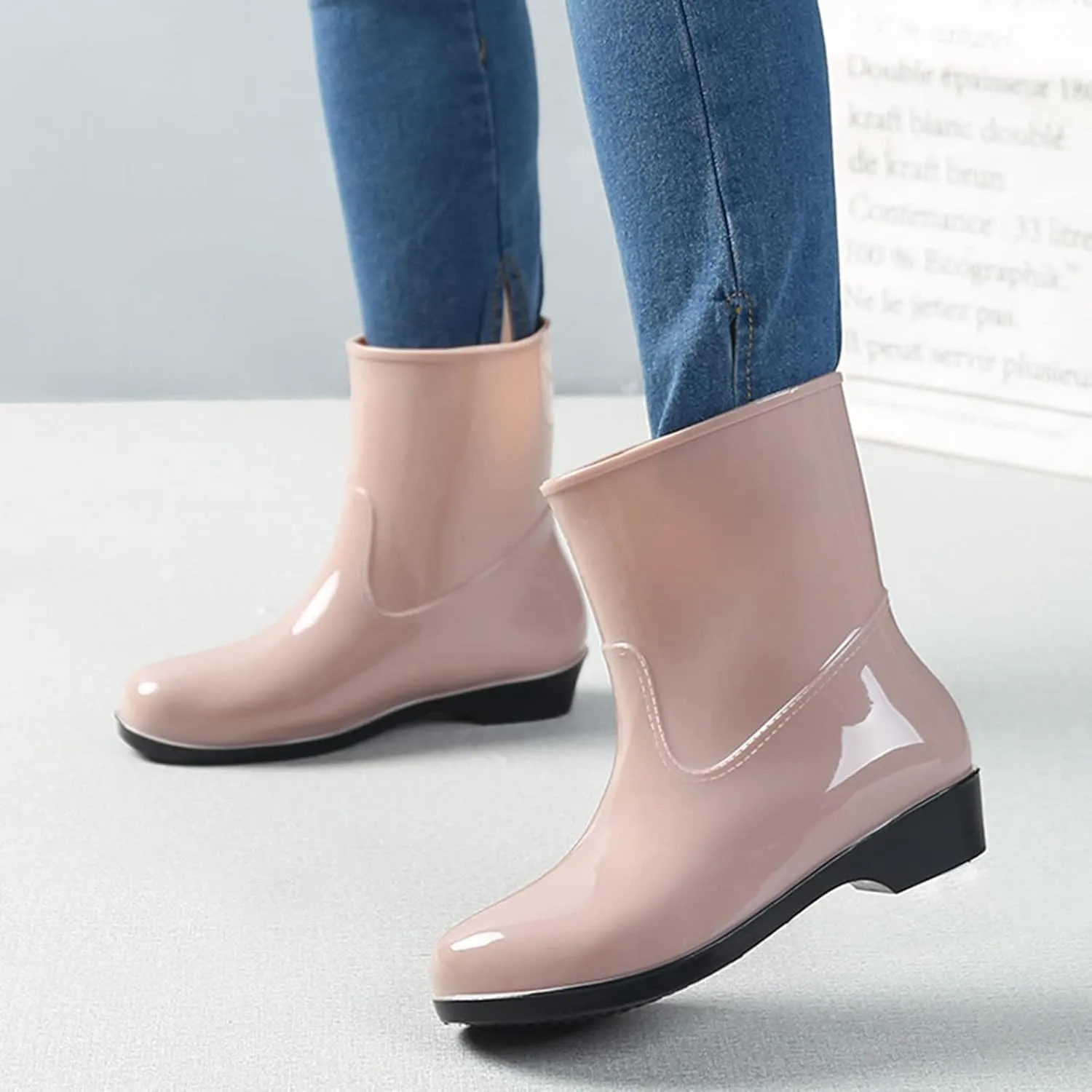 Women Shoes Short Rain Boots For Womens Ankle Rainboot Slip Garden Boot Rubber Shoes Short Dress Boots Men