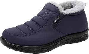 Women Snow Boots Waterproof Winter Boots Non Slip Fully Fur Booties Casual Slip on Ankle Boots Thickening Winter Shoes Walking Hiking Booties