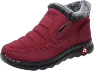 Women Snow Boots Waterproof Winter Boots Non-slip Fully Fur Booties Casual Slip on Ankle Boots Thickening Winter Shoes Walking Hiking Booties