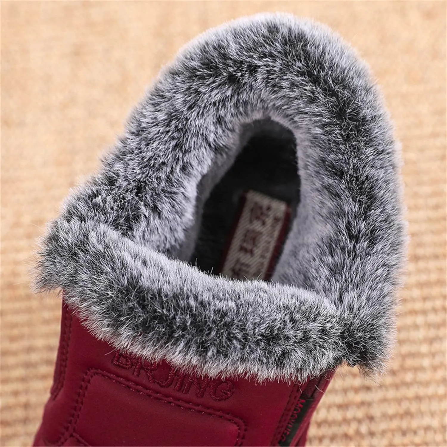 Women Snow Boots Waterproof Winter Boots Non-slip Fully Fur Booties Casual Slip on Ankle Boots Thickening Winter Shoes Walking Hiking Booties