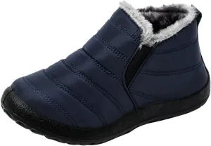 Women Snow Boots Waterproof Winter Boots Non Slip Fully Fur Booties Lightweight Slip on Ankle Boots Thickening Winter Shoes Walking Hiking Booties