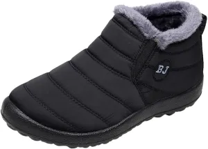 Women Snow Boots Waterproof Winter Boots Non Slip Fully Fur Booties Lightweight Slip on Ankle Boots Thickening Winter Shoes Walking Hiking Booties