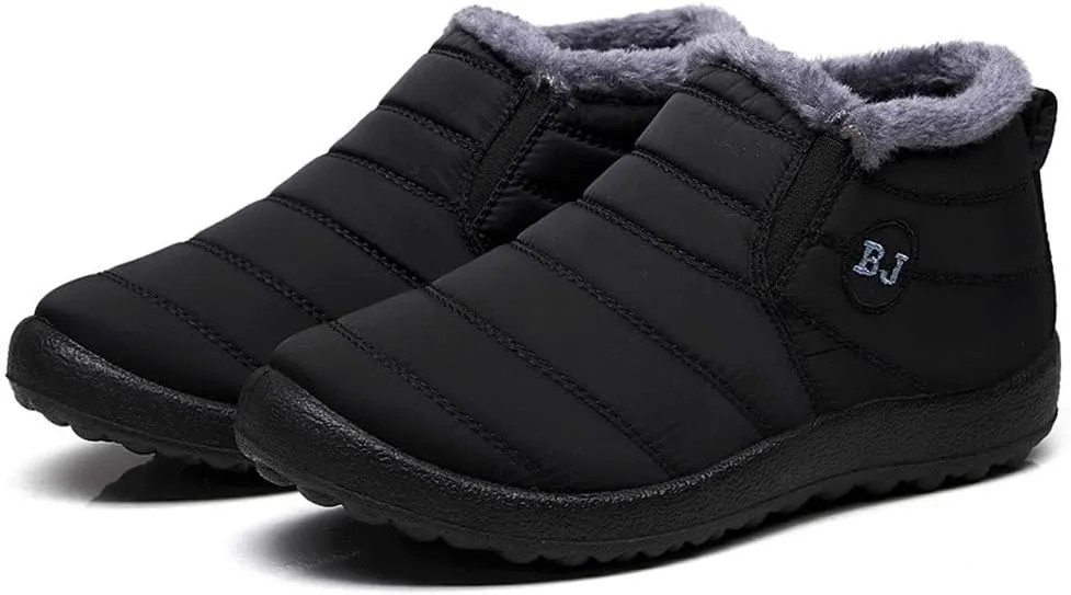 Women Snow Boots Waterproof Winter Boots Non Slip Fully Fur Booties Lightweight Slip on Ankle Boots Thickening Winter Shoes Walking Hiking Booties