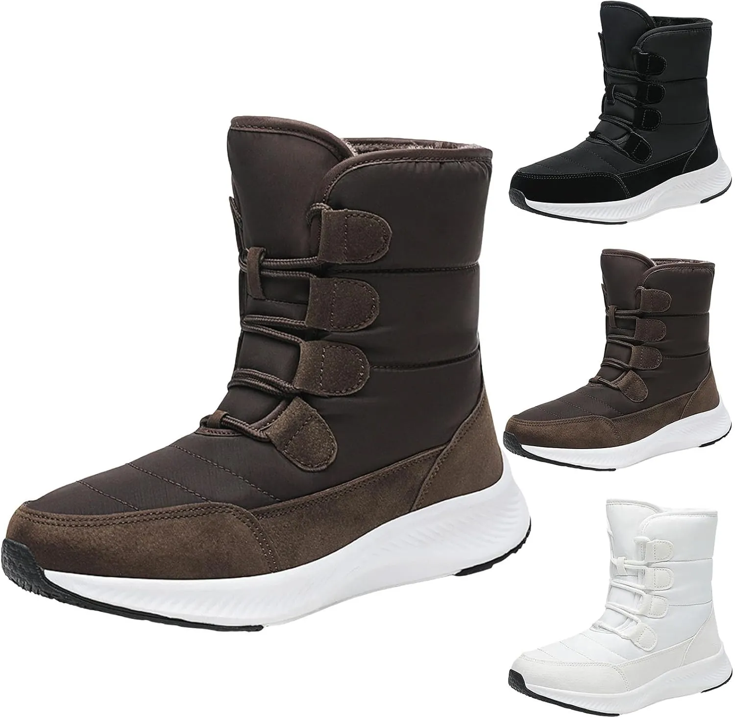 Women Snow Boots Waterproof Winter Boots Non Slip Fully Fur Booties Winter Warm Outdoor Ankle Boots Thickening Winter Shoes Walking Hiking Booties