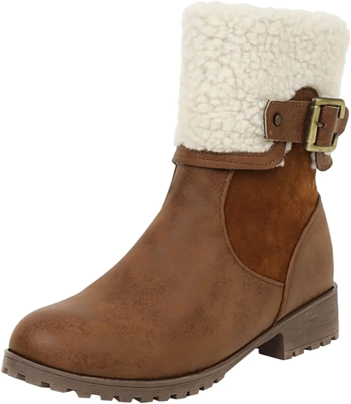 Women Snow Boots Waterproof Winter Boots Non Slip Warm Fur Booties Lightweight Slip on Ankle Boots Thickening Winter Shoes Walking Hiking Booties