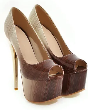 Women Stiletto Shoes Slip On High Heel Shoes Heels Platform Wedding Party Dress Pumps Stiletto High Heels Shoes Work Comfy Shoes,Brown,35 EU/4 US