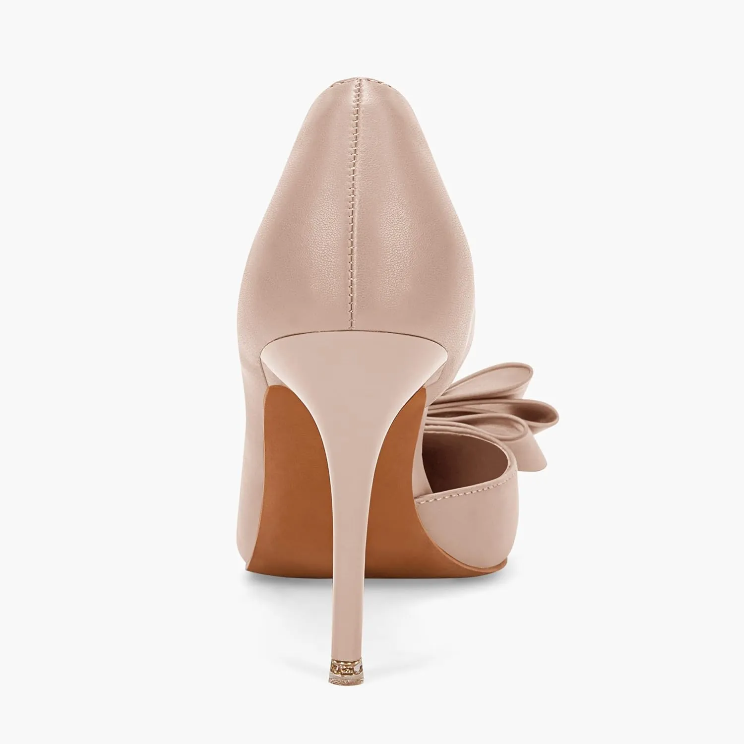 Womens Bow Heels Closed Pointed Toe Dress Shoes Stiletto Slip on Wedding Pumps