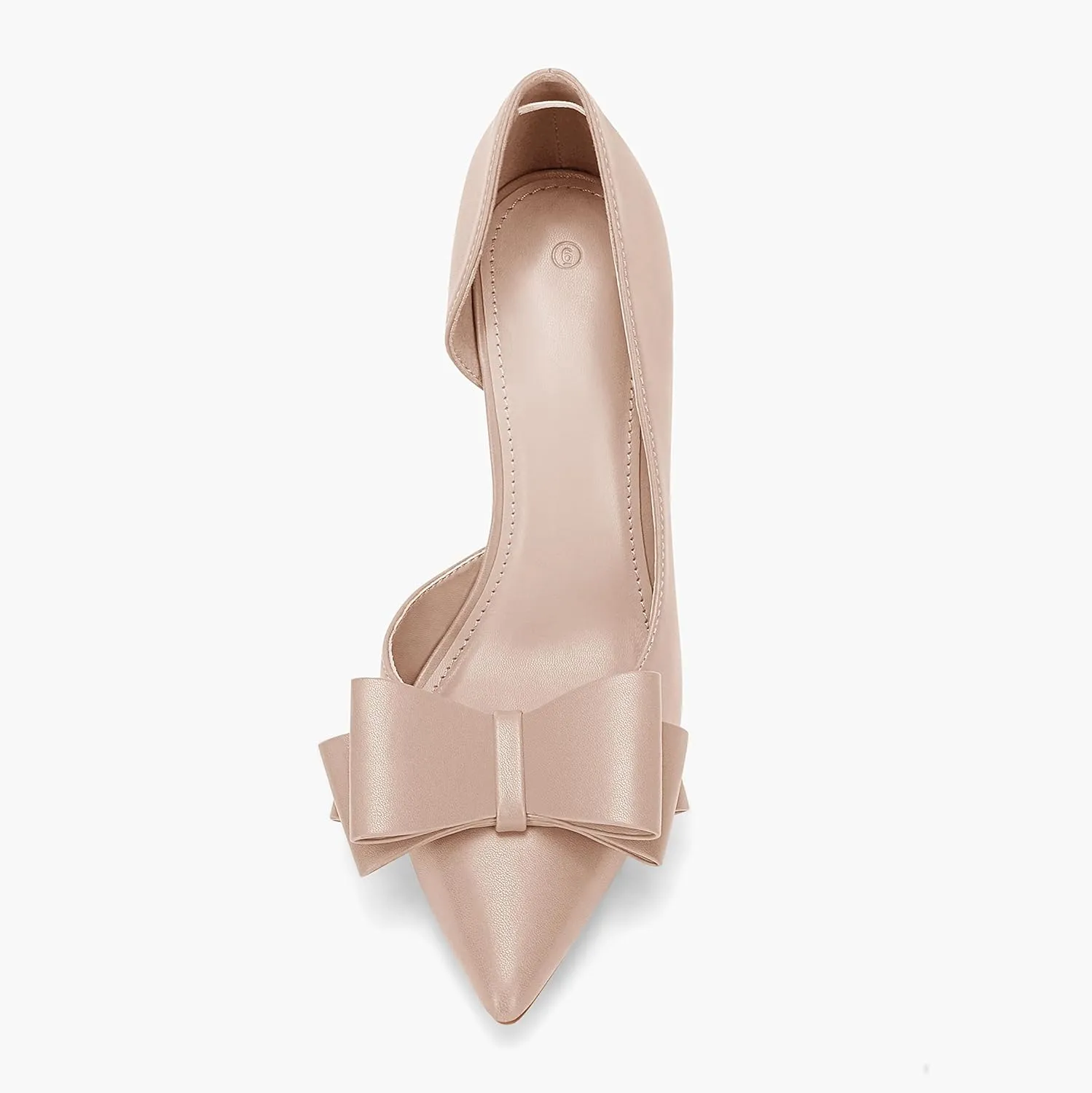 Womens Bow Heels Closed Pointed Toe Dress Shoes Stiletto Slip on Wedding Pumps