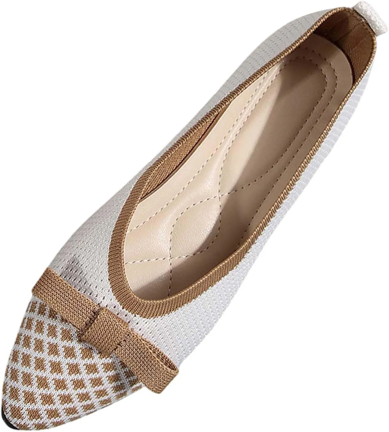 Women's Casual Pointed Toe Comfortable Slip On Ballet Shoes for Daily Wear with Skirt Outfits Spring Summer