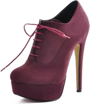 Women's High-heeled Short Boots Heel Height (15 Cm-17 Cm) Popular Lace-up Waterproof Platform Elegant and Comfortable Banquet Wedding Dress