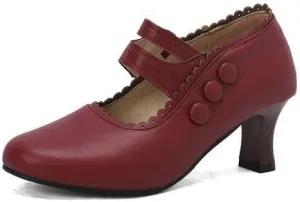 Women's Hoof Heel Mary Janes Pumps