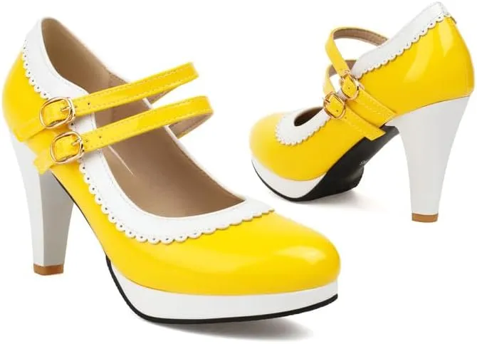 Women's Mary Jane Platform High Heel Pumps
