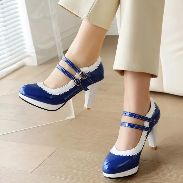 Women's Mary Jane Platform High Heel Pumps