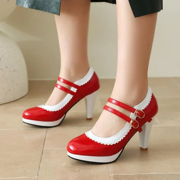 Women's Mary Jane Platform High Heel Pumps
