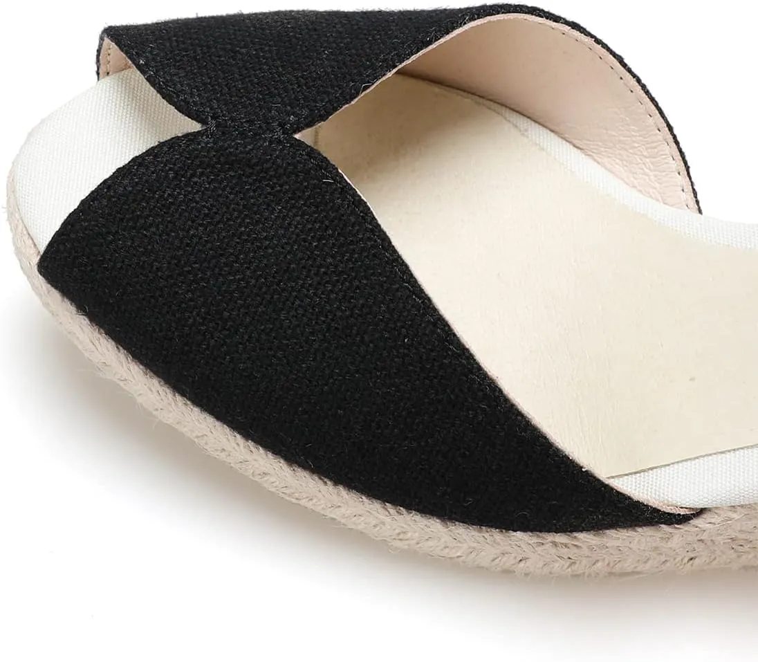 Womens Platform Wedges Espadrilles, 3" Wedge, Soft Ankle-Tie Strap, Closed Toe, Classic Summer Sandals