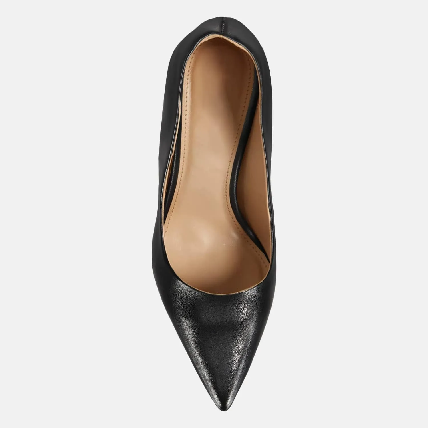 Women's Pointed Toe High Heel Pumps Closed Toe Flared Heel Slip-On Party Wedding Office Dress Shoes