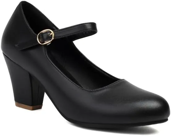 Women's Round Toe Mary Jane High Heel Platform Pumps