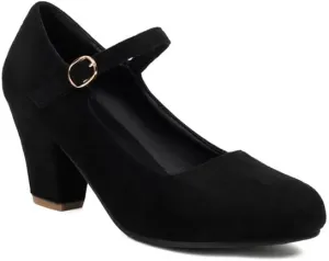 Women's Round Toe Mary Jane High Heel Platform Pumps