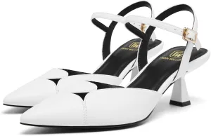 Women's Slingback Kitten Heels Closed Pointed Toe Pumps Dressy Strappy Ankle Office Low Heel Work Dress Shoes