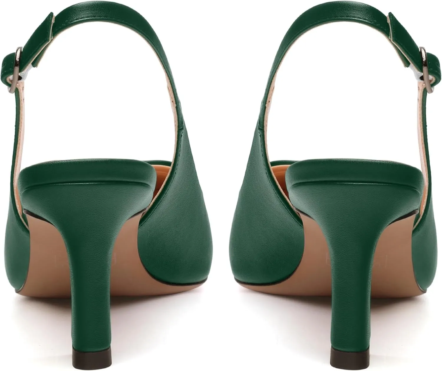 Women's Slingback Pumps Kitten Heel Pointed Toe Pumps for Women Comfort Kitten Mid Heels Buckle Pumps Wedding Party Dance Shoes