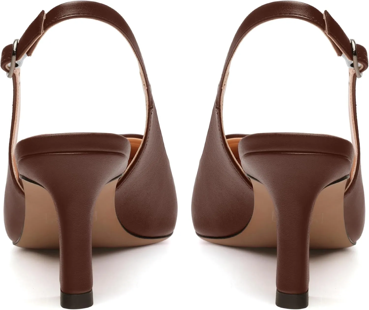 Women's Slingback Pumps Kitten Heel Pointed Toe Pumps for Women Comfort Kitten Mid Heels Buckle Pumps Wedding Party Dance Shoes