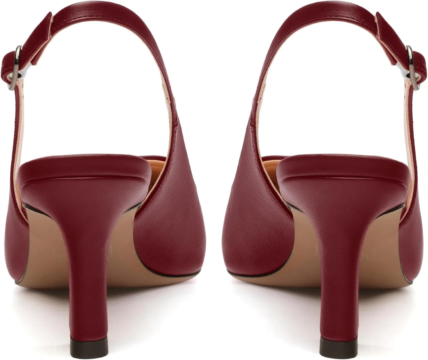Women's Slingback Pumps Kitten Heel Pointed Toe Pumps for Women Comfort Kitten Mid Heels Buckle Pumps Wedding Party Dance Shoes